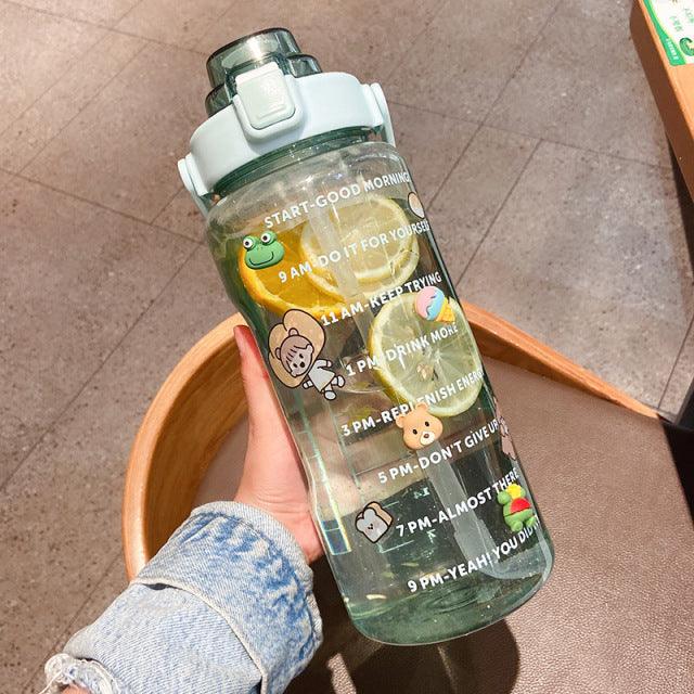 Clear Motivational Gym Water Bottle - My Kawaii Space