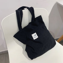 Load image into Gallery viewer, Simplistic Korean Style Corduroy Tote Bag
