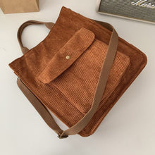 Load image into Gallery viewer, Simplistic Vintage Corduroy/Canvas Mailman Shoulder Bag

