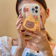 Load image into Gallery viewer, Jelly Peach Bunny/Cheese Bear Phone Case
