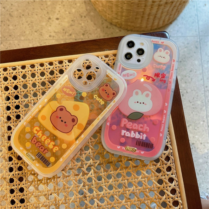 Jelly Peach Bunny/Cheese Bear Phone Case