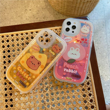 Load image into Gallery viewer, Jelly Peach Bunny/Cheese Bear Phone Case
