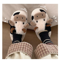 Load image into Gallery viewer, Milky Cow Fluffy Slippers🐮
