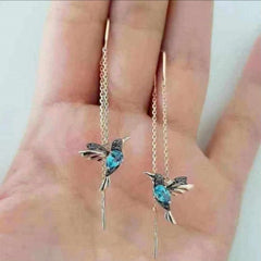 Minimalistic Bird Drop Earrings