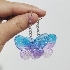 Crystal Clear Butterfly Drop Earrings