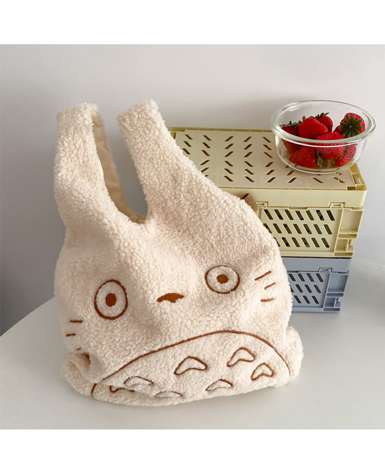Kawaii Totoro Embroidery Fur Bag