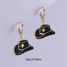 Load image into Gallery viewer, Cowboy Hat Dainty Earrings
