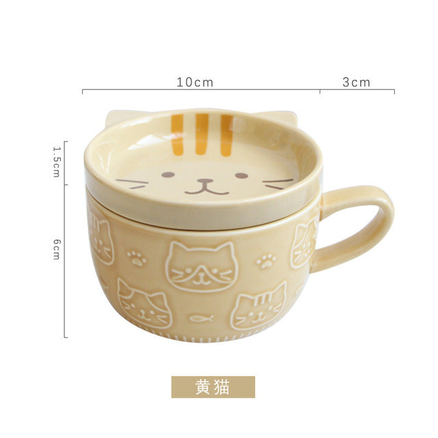 Kawaii Animal Ceramic Breakfast Mug